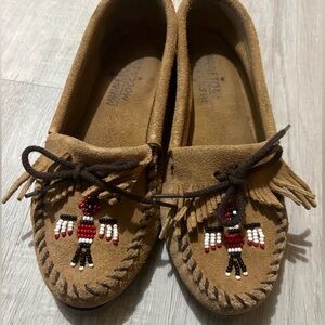 Beaded Moccasins with Fringe